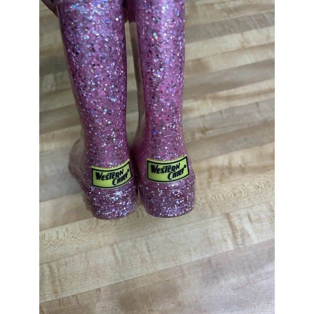 Western Chief Rain Boots‎ Abby Toddler Girls Sz 5 Lights Waterproof Glitter Pink